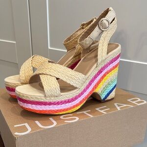 JustFab Multicolor Wedge Sandals
